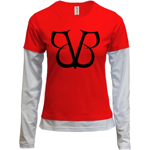 Женский лонгслив Комби, красный, Black veil brides Victory