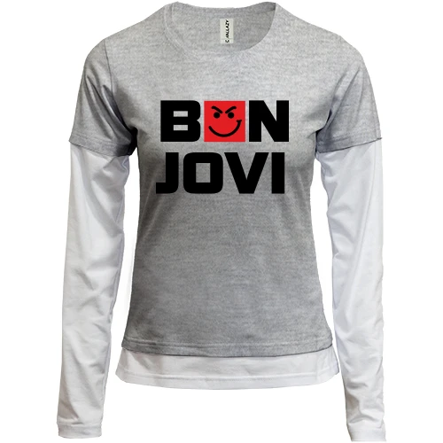 Женский лонгслив Комби, синий, Bon Jovi - Have a Nice Day (2)