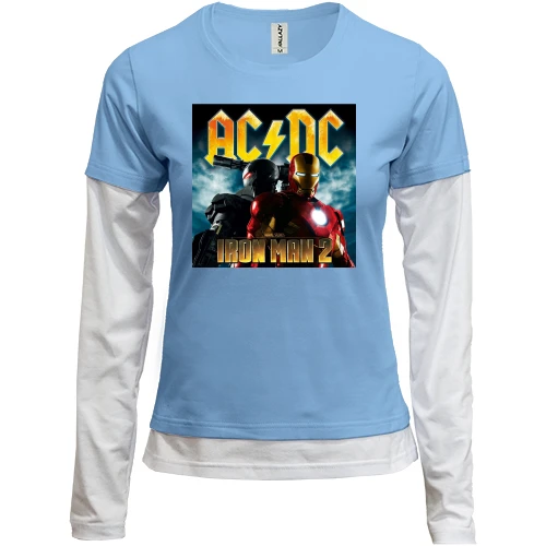 Женский лонгслив Комби, синий, AC/DC Iron Man 2