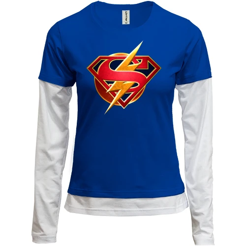 Женский лонгслив Комби Superman and Flash
