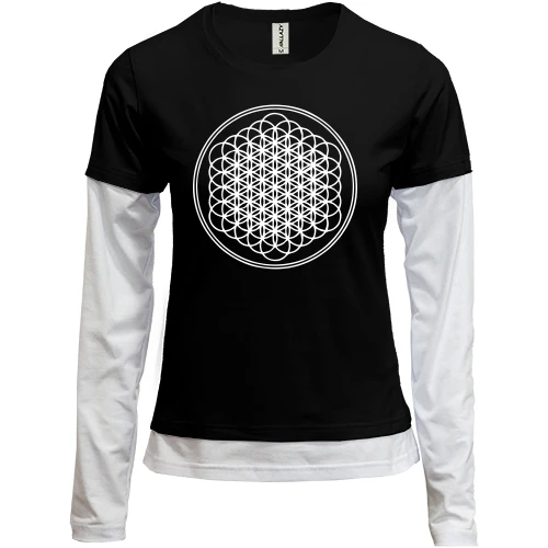 Женский лонгслив Комби, черный, c Bring me the horizon - Sempiternal