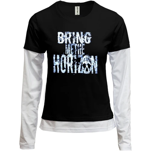 Женский лонгслив Комби, черный, c Bring me the horizon арт (2)
