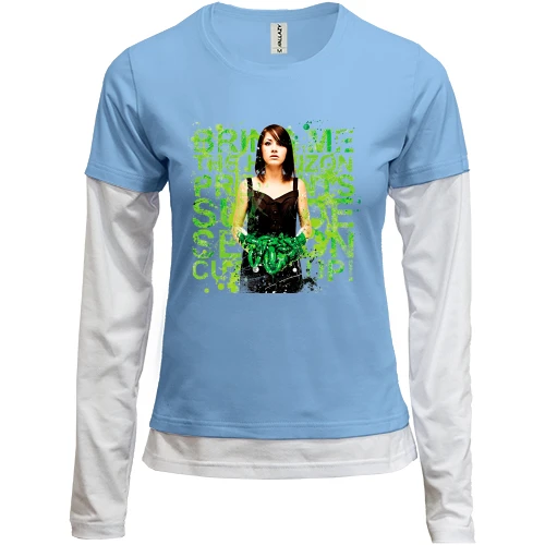 Женский лонгслив Комби, синий, c Bring me the horizon - Suicide Season (2)