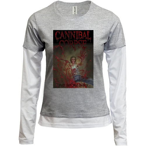 Женский лонгслив Комби, синий, Cannibal Corpse - Red Before Black