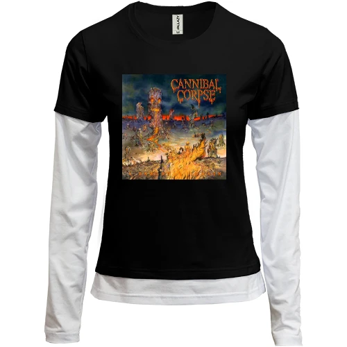Женский лонгслив Комби, черный, Cannibal Corpse - A Skeletal Domain