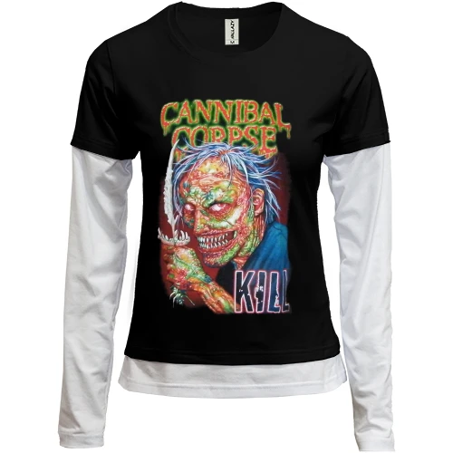 Женский лонгслив Комби, черный, Cannibal Corpse - Kill
