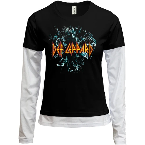 Женский лонгслив Комби, черный, Def Leppard - Стекло