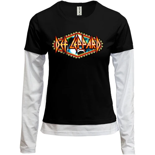 Женский лонгслив Комби, черный, Def Leppard (casino)