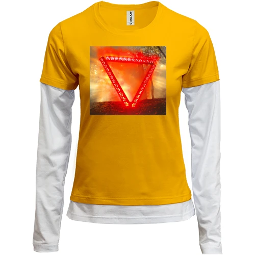 Женский лонгслив Комби, желтый, Enter Shikari A Flash Flood of Colour
