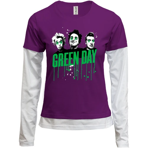 Женский лонгслив Комби, черный, Green day Uno! Dos! Tré!