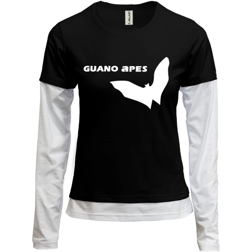 Женский лонгслив Комби, черный, Guano Apes Logo
