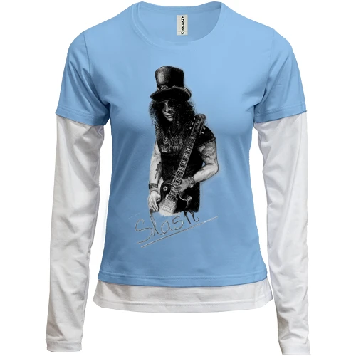 Женский лонгслив Комби, синий, Guns N’ Roses Slash (2)