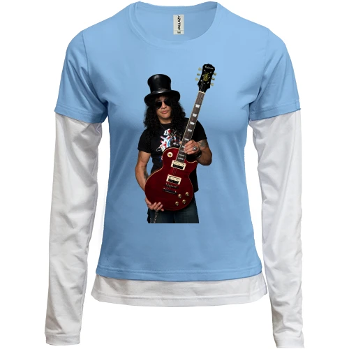 Женский лонгслив Комби, синий, Guns N’ Roses Слэш
