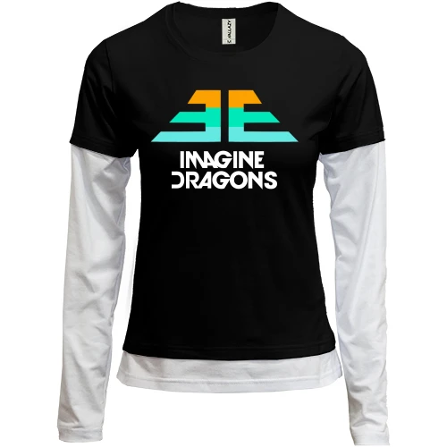 Жіночий лонгслів Комбі, Чорний, Imagine Dragons Envolve