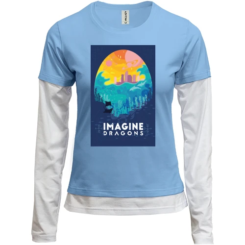 Женский лонгслив Комби, синий, Imagine Dragons Future