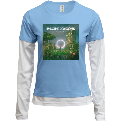 Женский лонгслив Комби, синий, Imagine Dragons Origins
