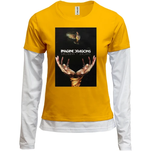 Женский лонгслив Комби, желтый, Imagine Dragons Smoke plus Mirrors