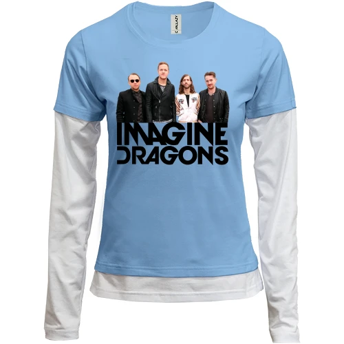 Женский лонгслив Комби, синий, Imagine Dragons (группа)