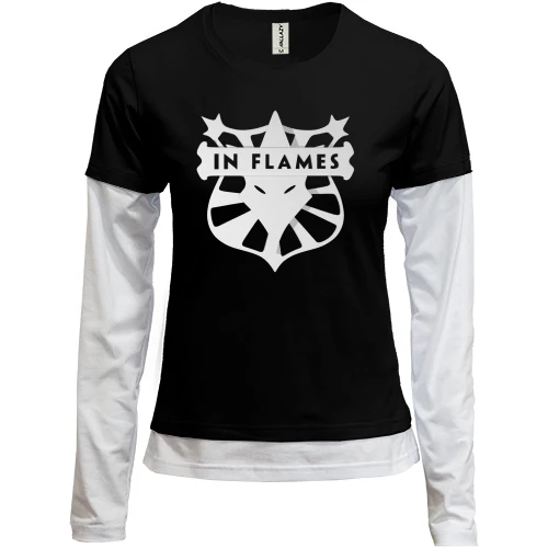 Жіночий лонгслів Комбі, Чорний, In Flames logo