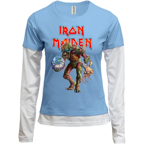 Женский лонгслив Комби, синий, Iron Maiden - The Final Frontier (2)