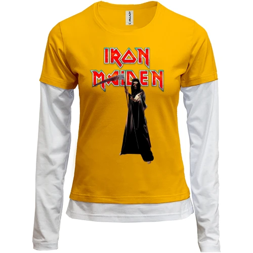 Женский лонгслив Комби, желтый, Iron Maiden - Dance of Death