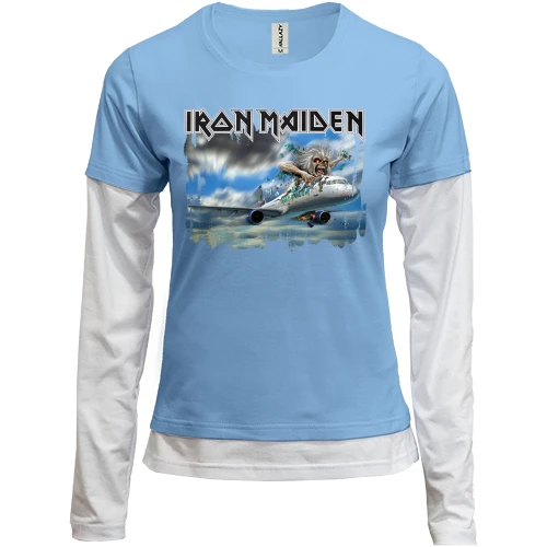 Женский лонгслив Комби Iron Maiden - Монстр на самолете