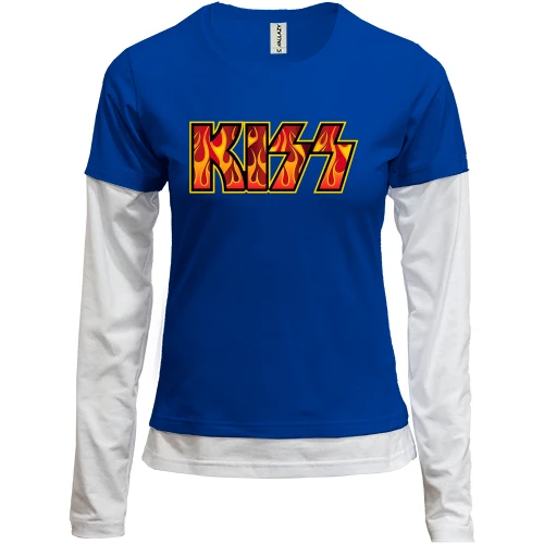 Женский лонгслив Комби KISS (fire logo)