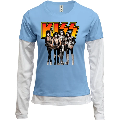 Женский лонгслив Комби с рок группой KISS