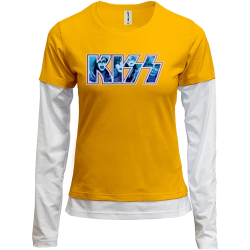 Женский лонгслив Комби KISS с группой