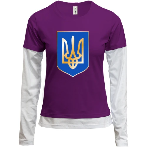Женский лонгслив Комби с гербом Украины (2)