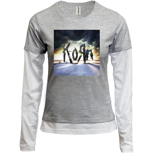 Женский лонгслив Комби, синий, Korn - The Path of Totality