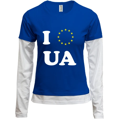 Женский лонгслив Комби Люблю Европейскую Украину