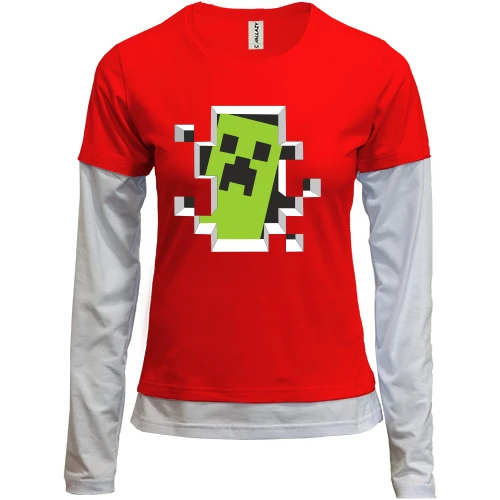 Женский лонгслив Комби Crash Minecraft