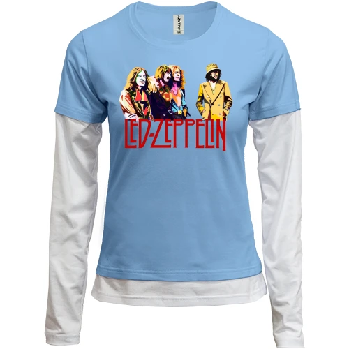 Женский лонгслив Комби, синий, Led Zeppelin Band
