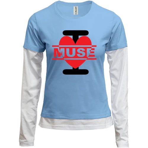 Женский лонгслив Комби I love Muse