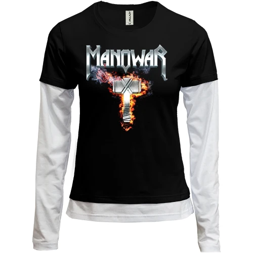 Женский лонгслив Комби, черный, Manowar - The Lord of Steel