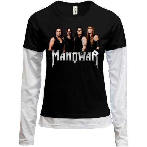 Женский лонгслив Комби, черный, Manowar Band