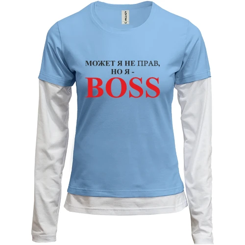 Женский лонгслив Комби Boss