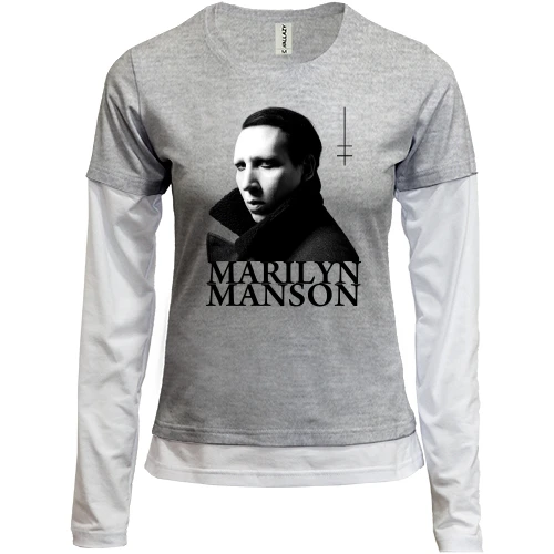 Женский лонгслив Комби Marilyn Manson - Heaven Upside Down
