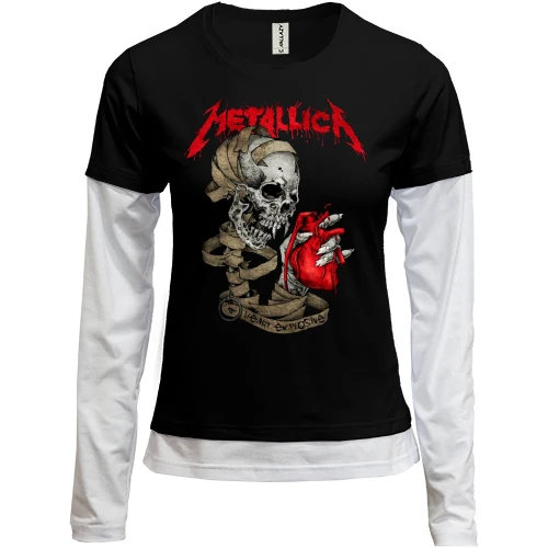 Женский лонгслив Комби, черный, Metallica (Heart Explosive)