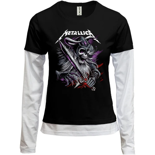 Женский лонгслив Комби Metallica (со скелетом-воином)