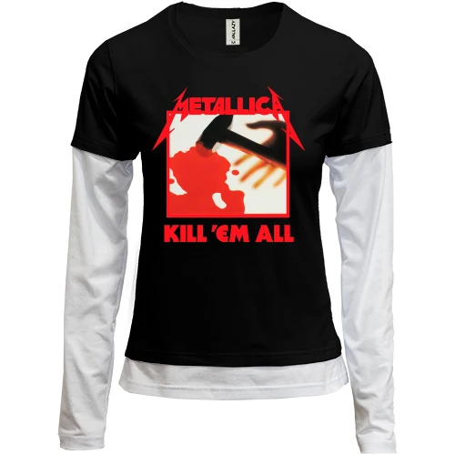 Жіночий лонгслів Комбі, Чорний, Metallica - Kill ’Em All