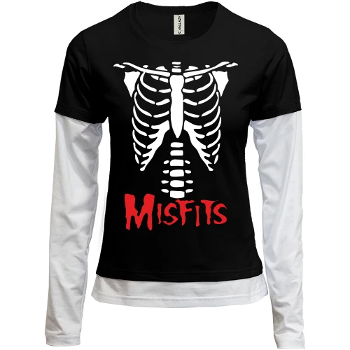 Женский лонгслив Комби скелет Misfits