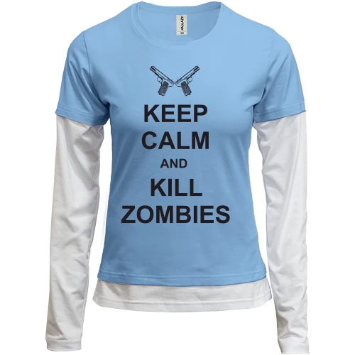 Женский лонгслив Комби Keep Calm and kill zombies