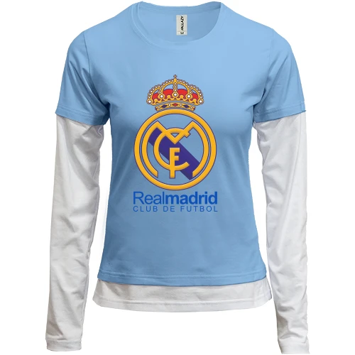 Женский лонгслив Комби с цветной эмблемой Real Madrid