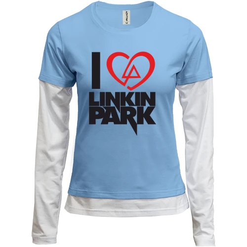 Женский лонгслив Комби I love linkin park (Я люблю Linkin Park)