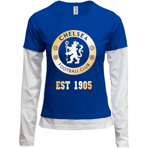 Женский лонгслив Комби, Синий, Chelsea 1905