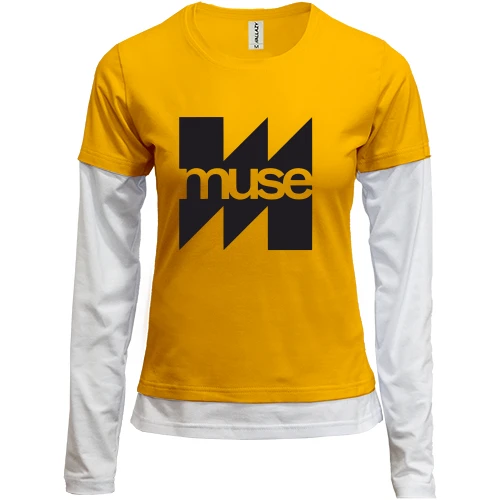 Женский лонгслив Комби, желтый, Muse Club