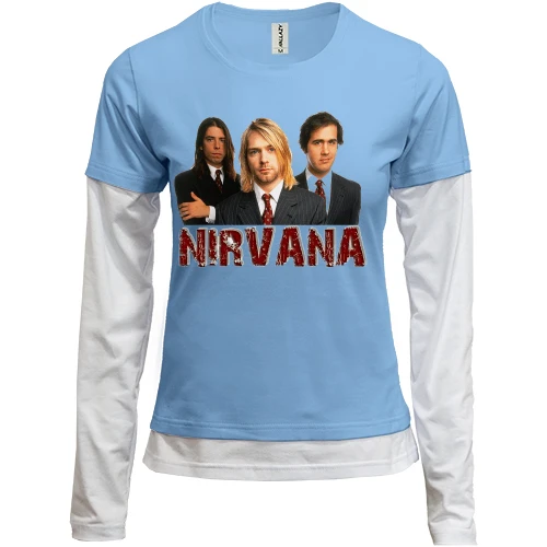 Женский лонгслив Комби, синий, Nirvana (color)