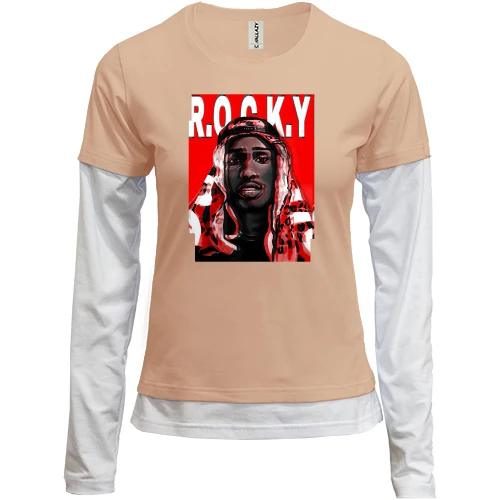 Женский лонгслив Комби, черный, с Asap Rocky в хиджабе
